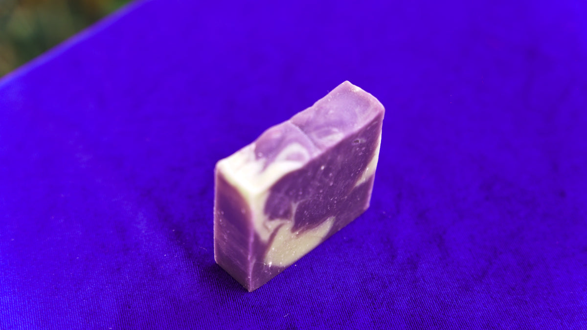 Al Domi Soap Bar standing on blue cloth